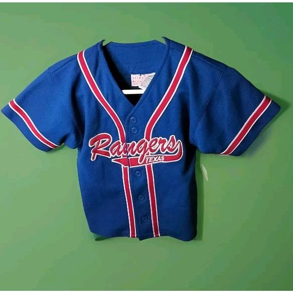 Texas Rangers Baseball Jersey 90s Vintage Youth #7 Ivan Rodriguez Size Large - Picture 1 of 8